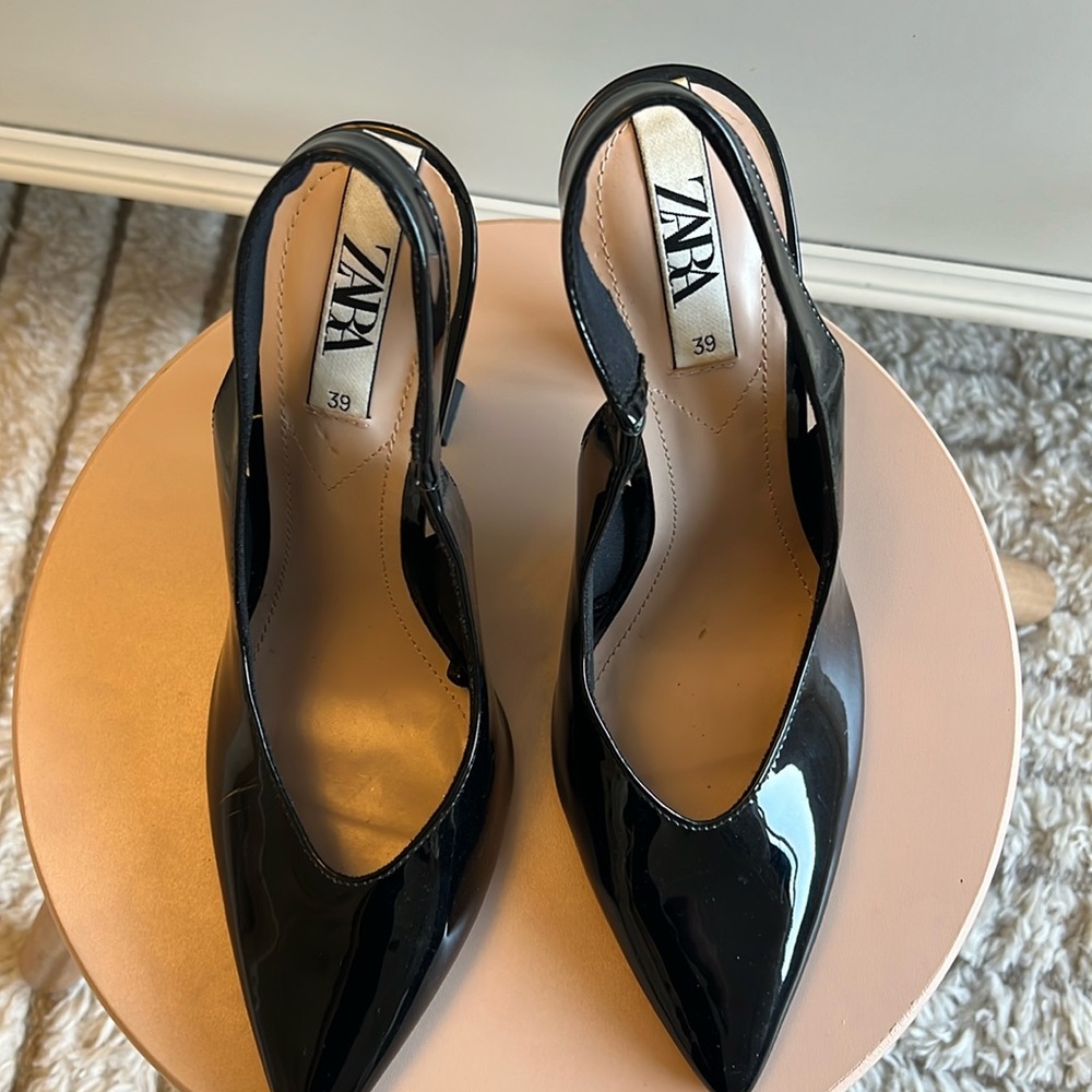 Zara black slingback shoes